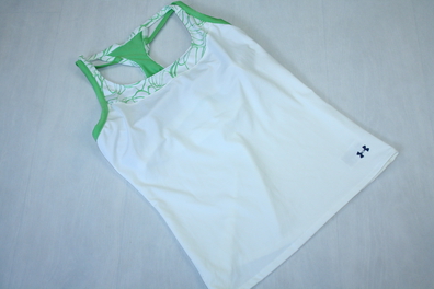 Top damski Under Armour HEAT GEAR biały/zielony