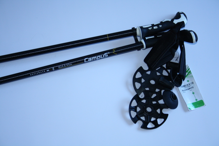 kije trekkingowe Campus  BLACK&WHITE antishock czarne (2)
