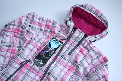 Kurtka softshell damska zimowa Campus SUBI róż/kratka